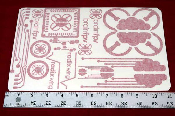 High - Quality BrainFPV Transfer Stickers for Wings in Red and White