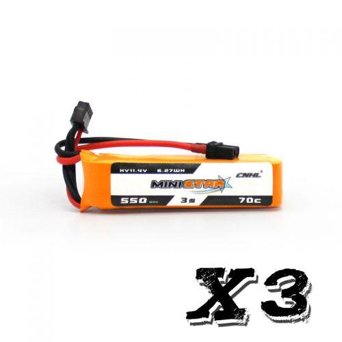 Hot Deal! Chinahobbyline CNHL Ministar 550mAh 11.4V 3S 70C HV Lipo Battery (3 Pack)
