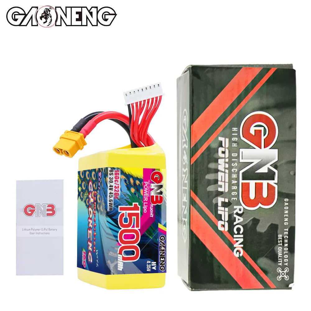 GAONENG High - Performance 8S 30.4V 1500mAh 160C XT60 LiPo Graphene Battery for FPV Drones & More