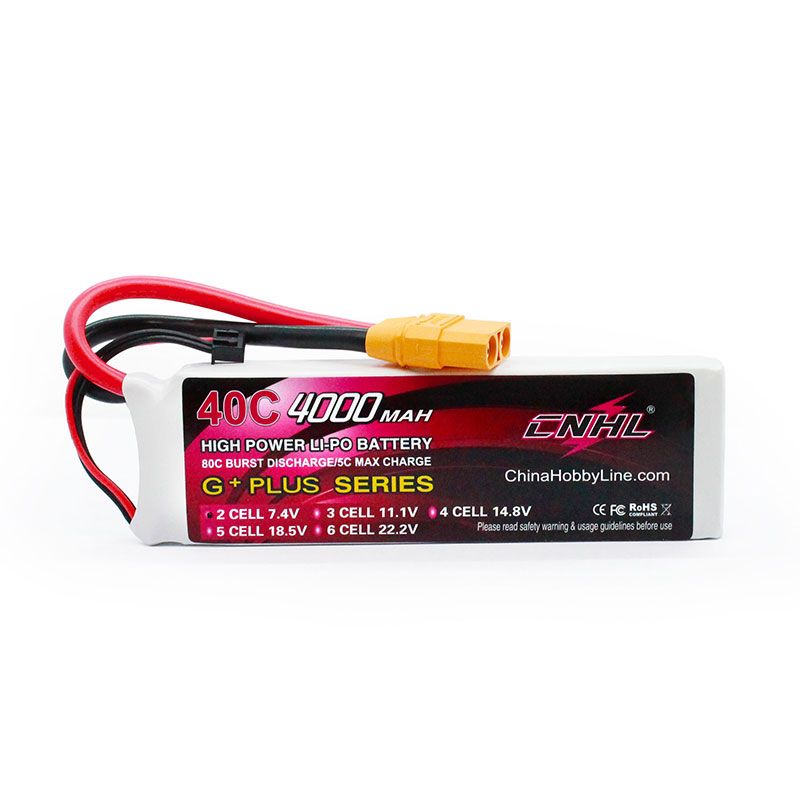 Hot Sale! CNHL 4000mAh 7.4V 40C Lipo Battery for Airplane, Heli, Jet, EDF with XT90 Connector
