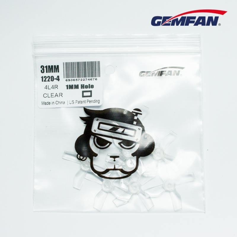 Gemfan 1220-4 31mm 1.2 4-Blade Racing Whoop Propellers with 1mm Shaft (4CW + 4CCW) - Great for Micro Drones