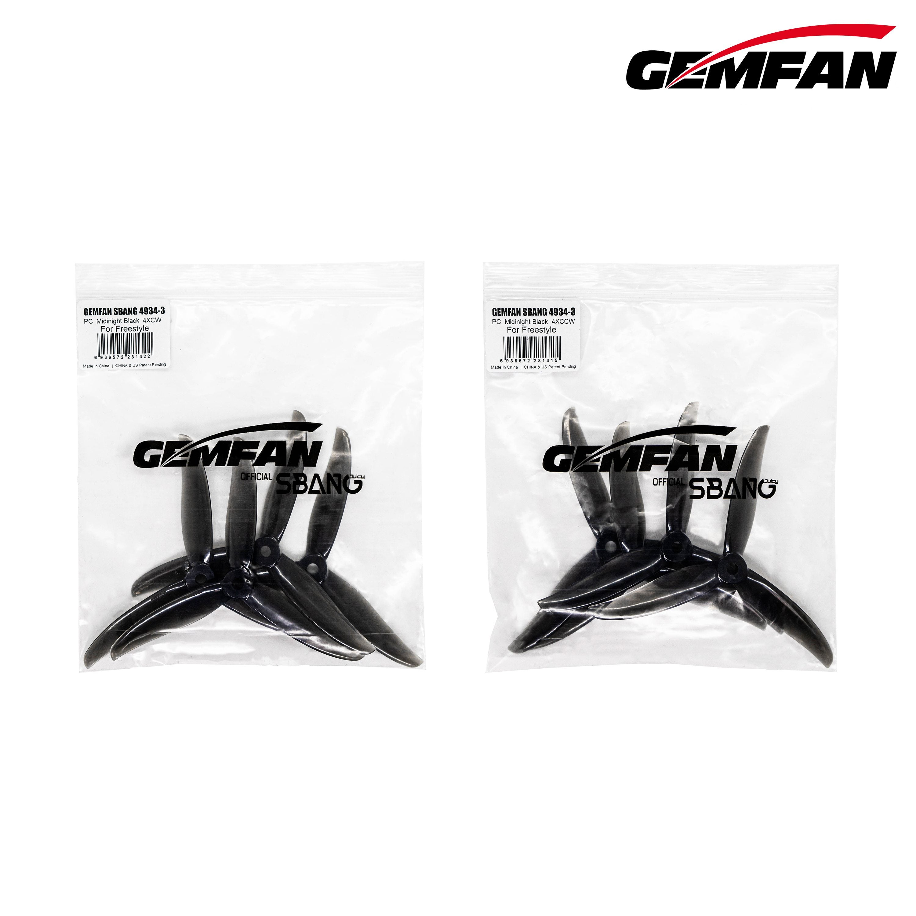 Gemfan Sbang 4.9-Inch 3-Blade Propellers (Pack of 4)