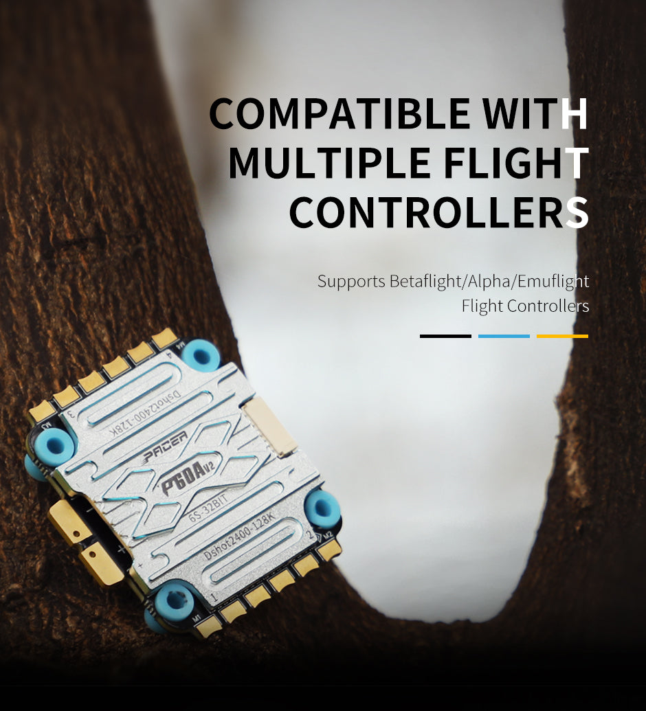 T-Motor P60A V2 3 - 6S 4 - in - 1 BLHeli_32 128K ESC with Dshot2400, 30.5x30.5 Mounting
