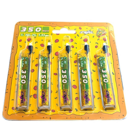 Hot Deal! Chinahobbyline CNHL Speedy Pizza 350mAh 3.8V 1S 75C BT2 Lipo Battery Pack of 5