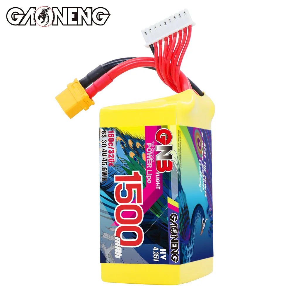 GAONENG High - Performance 8S 30.4V 1500mAh 160C XT60 LiPo Graphene Battery for FPV Drones & More