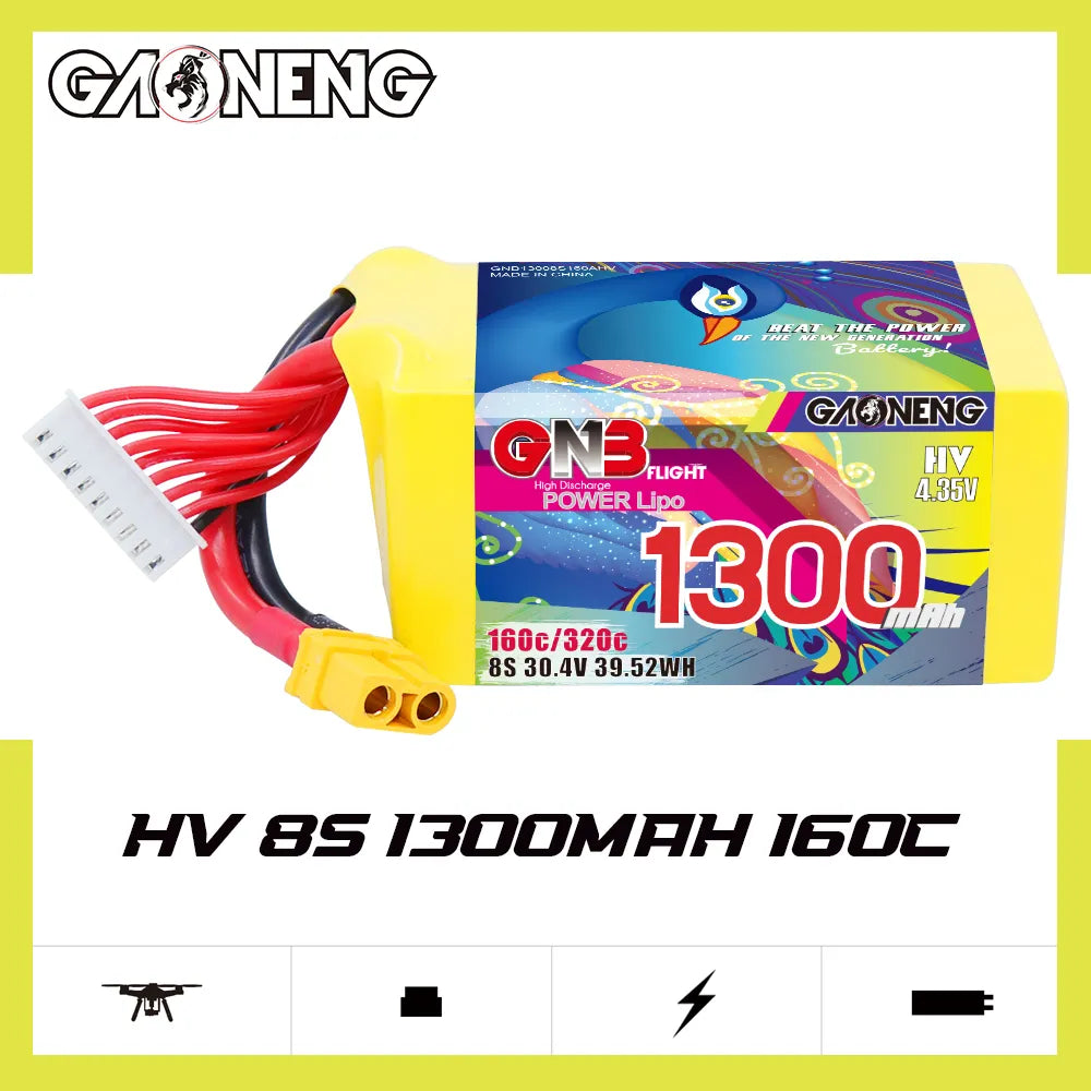 GAONENG High - Performance GNB 8S 30.4V 1300mAh 160C XT60 LiHV LiPo Battery