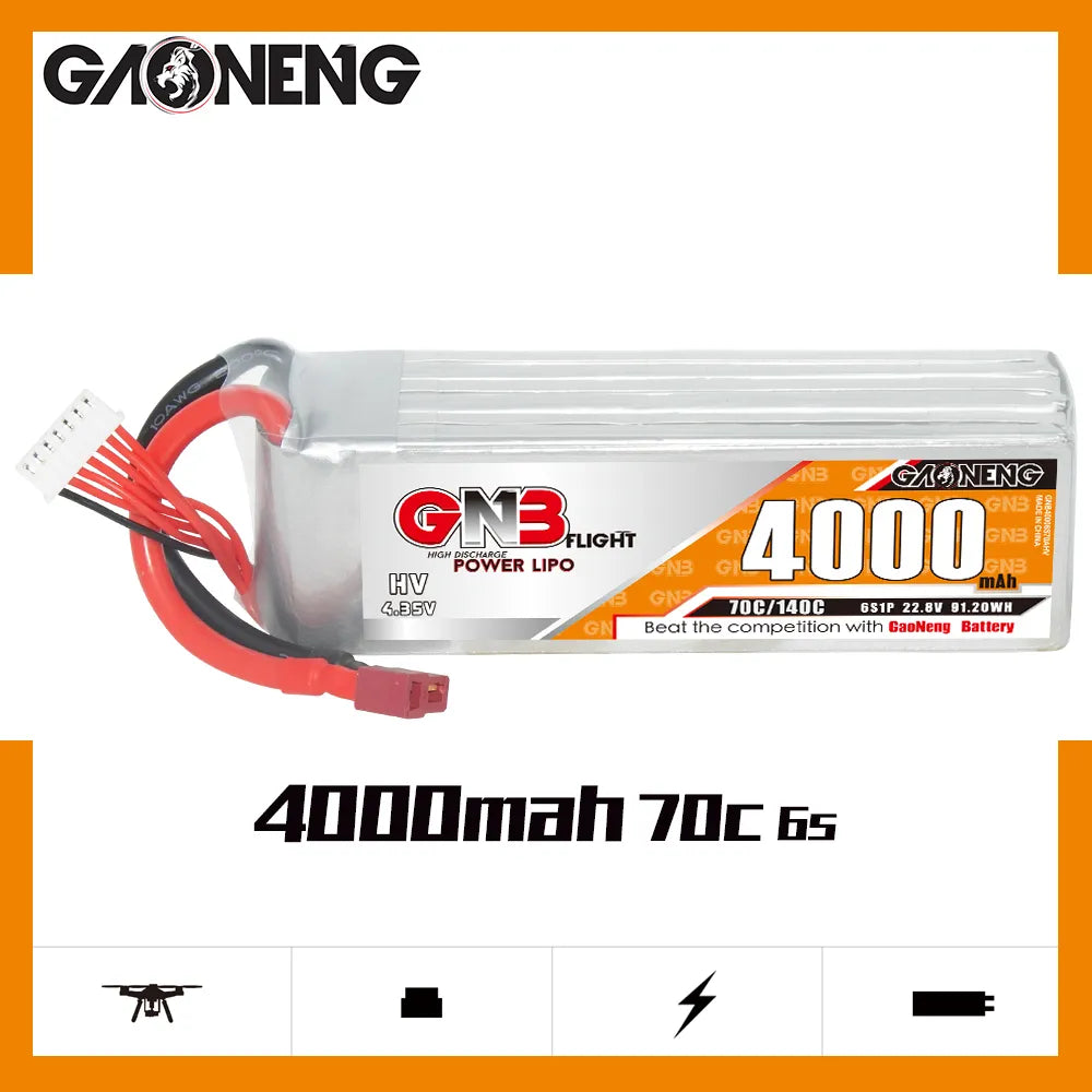 Hot Sale GAONENG GNB 6S 22.8V 4000mAh 70C High - Performance LiPo Battery with T - PLUG