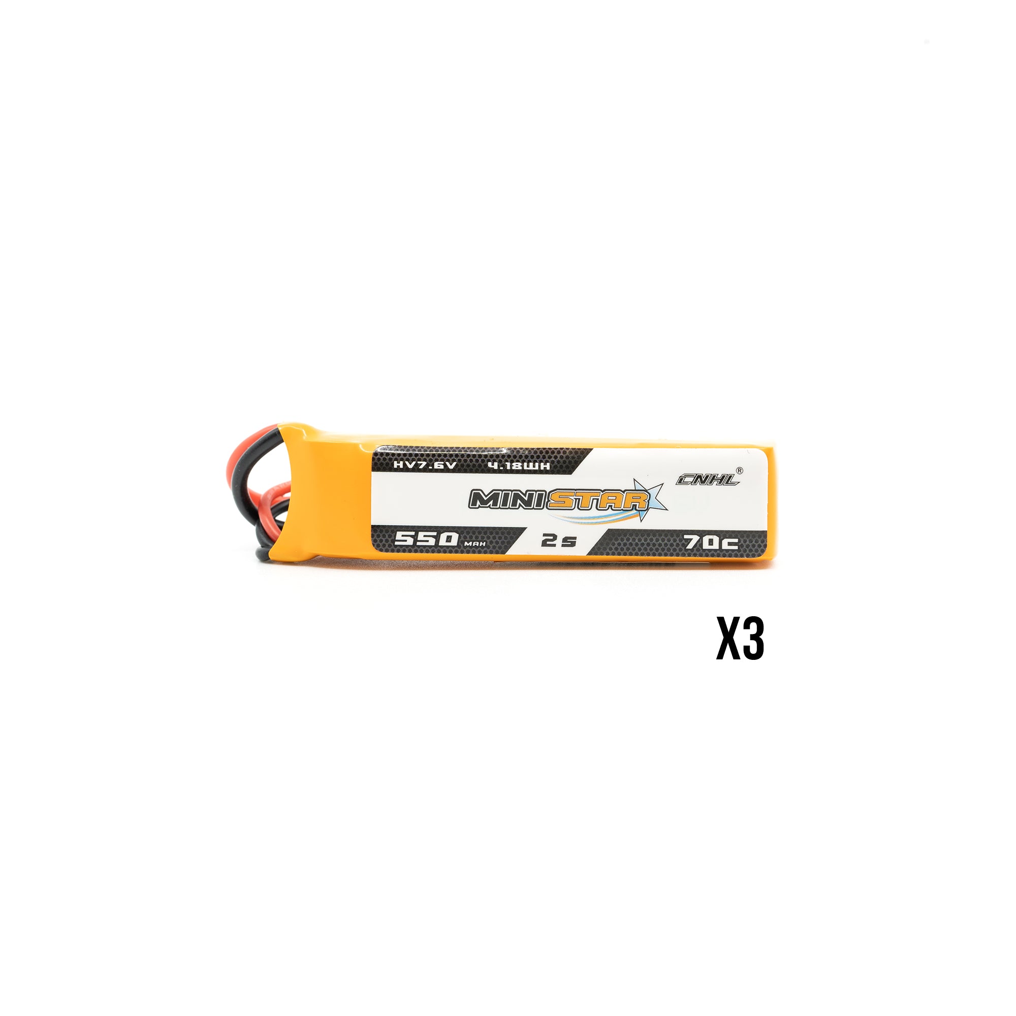 Special Offer! ChinaHobbyLine CNHL Ministar 550mAh 7.6V 2S 70C HV Lipo Batteries (3-Pack) with XT30 Connector