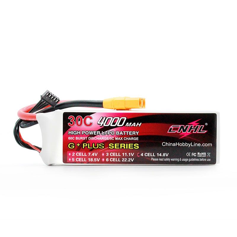 Hot Deal: CNHL 4000mAh 14.8V 4S 30C Lipo Battery with XT90 Connector