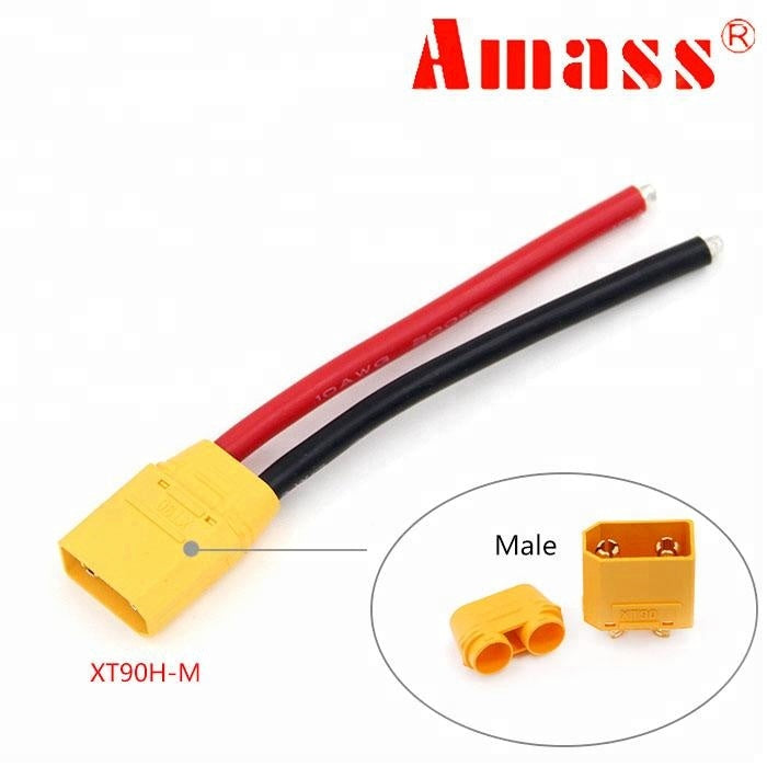 10CM 12AWG Silicon Wire XT90 Male Connector Pigtail with Sheath