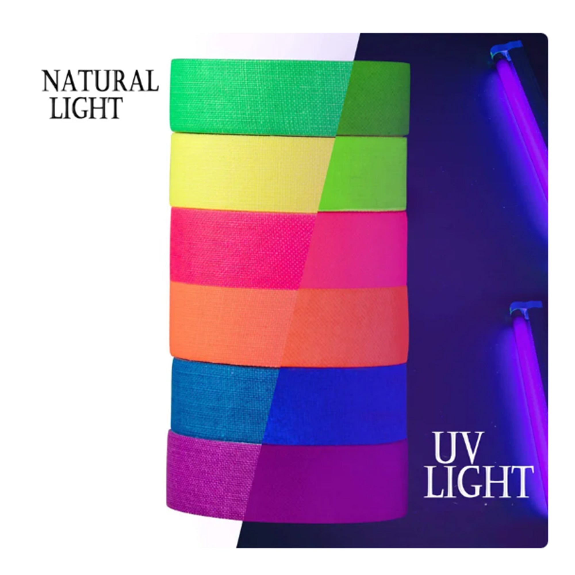 15mm Fluorescent UV Textile Adhesive Tape, 5-Meter Roll