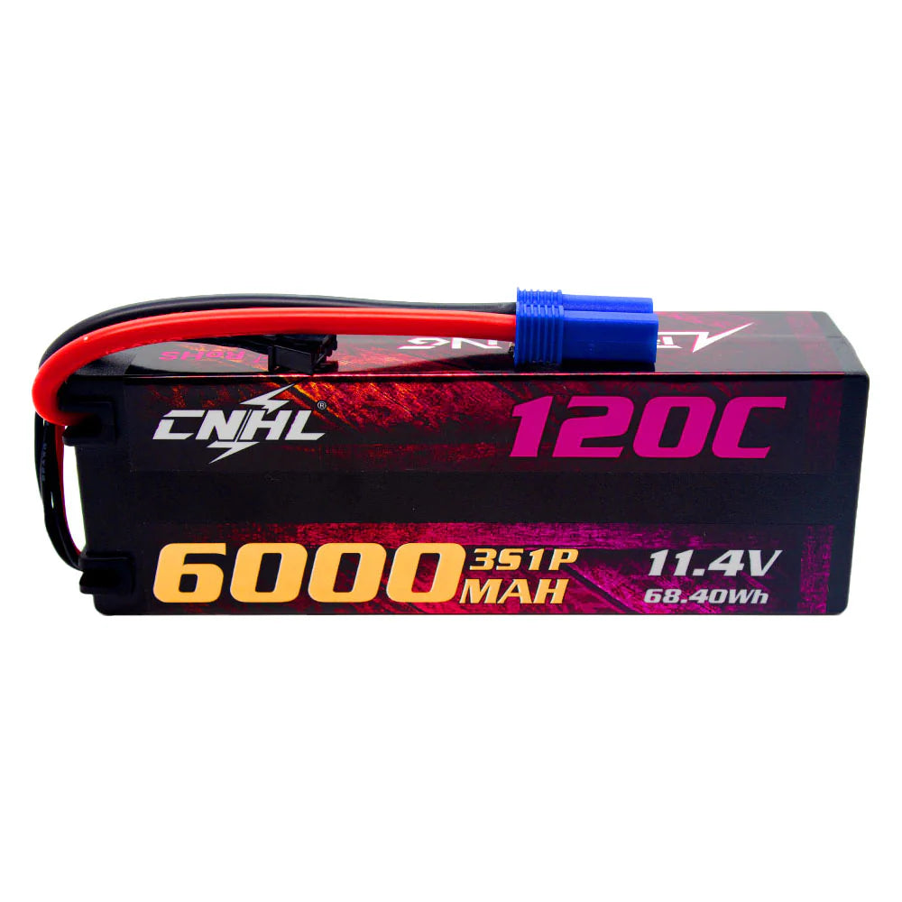 Hot Sale! CNHL Racing Series 6000mAh 11.4V 3S 120C HV Hard Case LiHV Lipo Battery with EC5 Connector