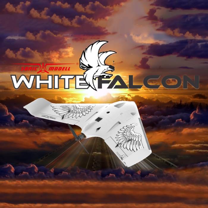 SonicModell AR Wing Pro White Falcon 1000mm EPP FPV RC Flying Wing with Stylish Design
