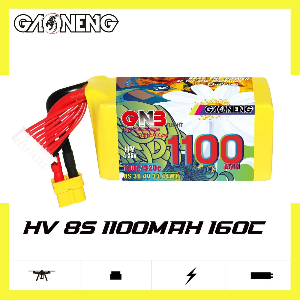 GAONENG High - Performance 8S 30.4V 1100mAh 160C XT60 LiPo Graphene Battery