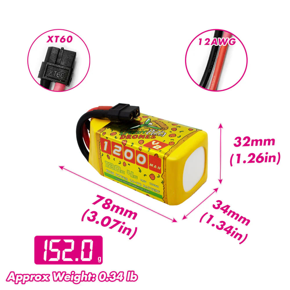 Hot Deal! CNHL 1200mAh 22.2V 4S 120C Lipo Battery with XT60 Connector for RC Models