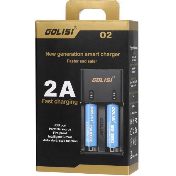Golisi O2 High - Durability 2 - Slot 18650 Battery Charger with Australian Plug