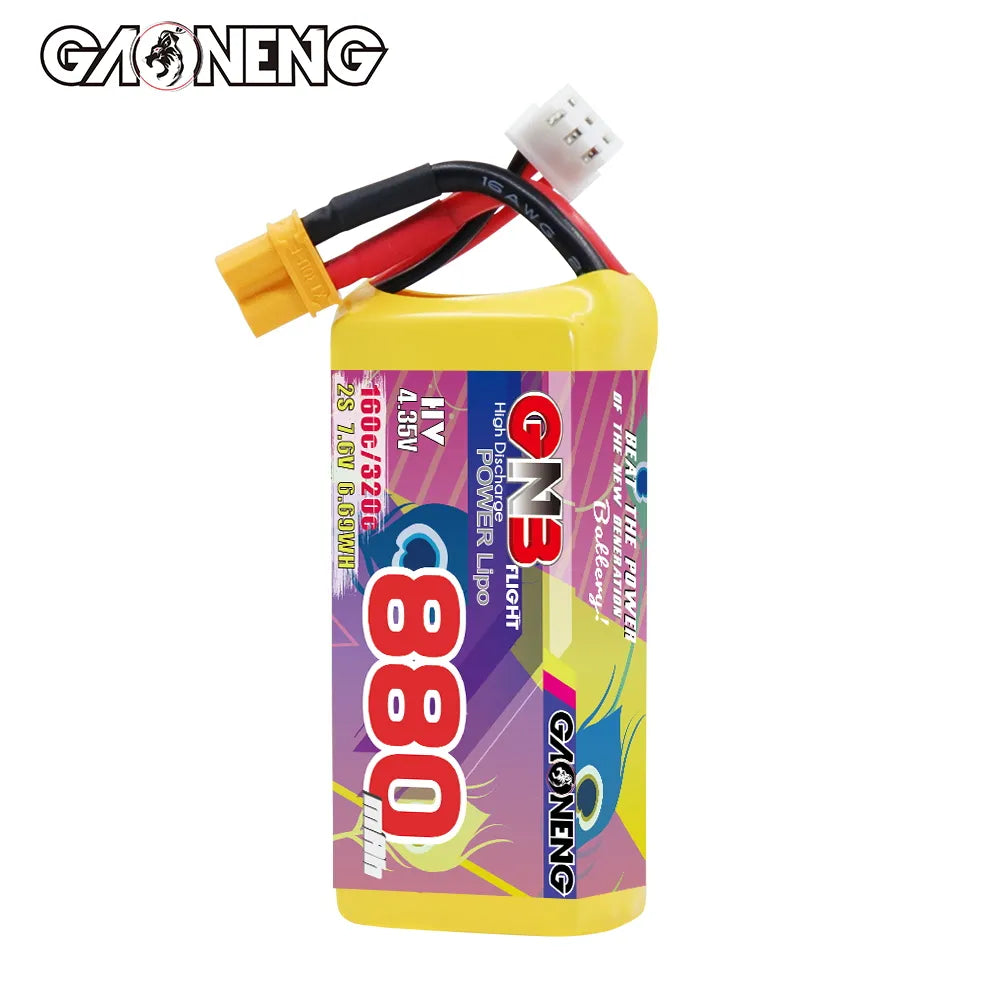 GAONENG High - Performance 2S 7.6V 880mAh 160C XT30 LiHV LiPo Battery