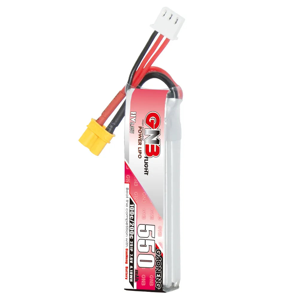 GAONENG GNB 2S 7.6V 550mAh 100C XT30 Long LiHV LiPo Battery [DG]