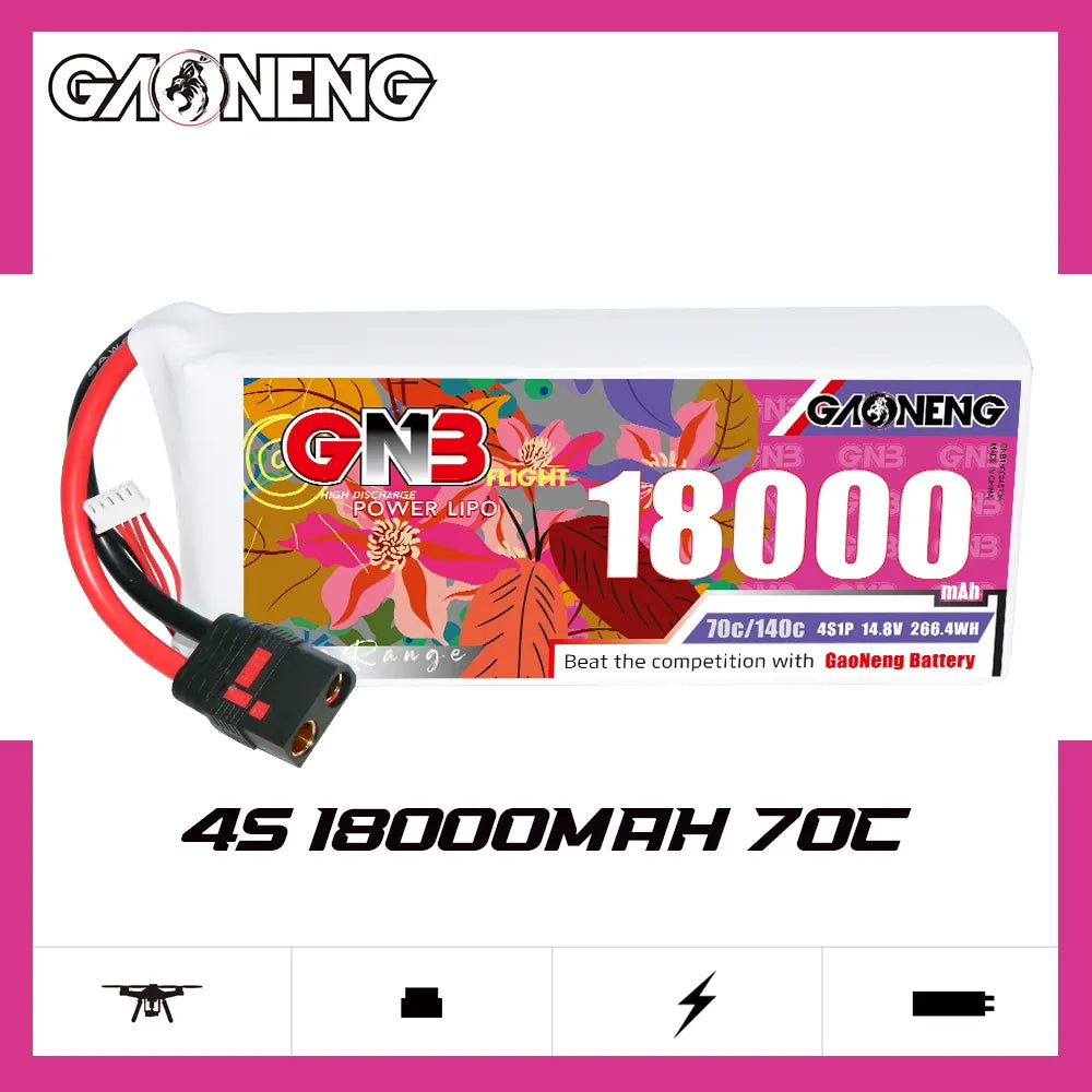 GAONENG High - Performance 14.8V 18000mAh 70C RC LiPo Battery QS8 for Diverse Applications