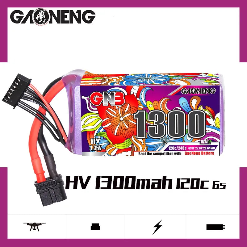 GAONENG GNB 6S 22.8V 1300mAh 120C XT60 LiPo Battery - High - Performance Deal