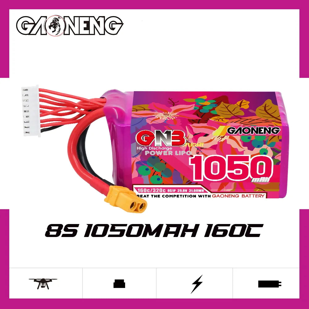 GAONENG GNB 8S 29.6V 1050mAh 160C XT60 LiPo Battery - High - Performance Sale