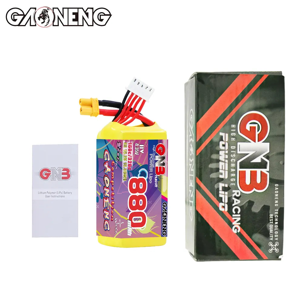 Hot Sale! GAONENG GNB 4S 15.2V 880mAh 160C XT30 High - Voltage LiPo Drone Battery