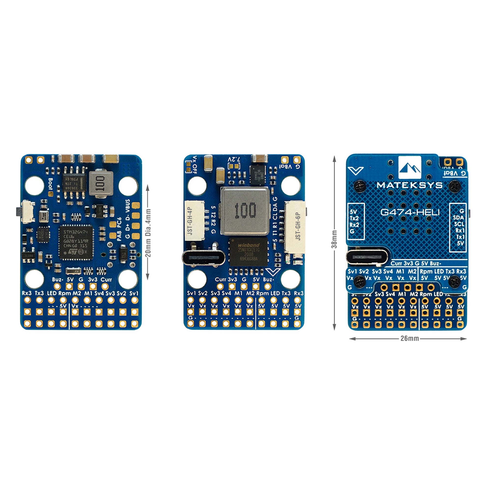 Hot Sale! Matek G474-HELI Flybarless Controller for RC Helicopters