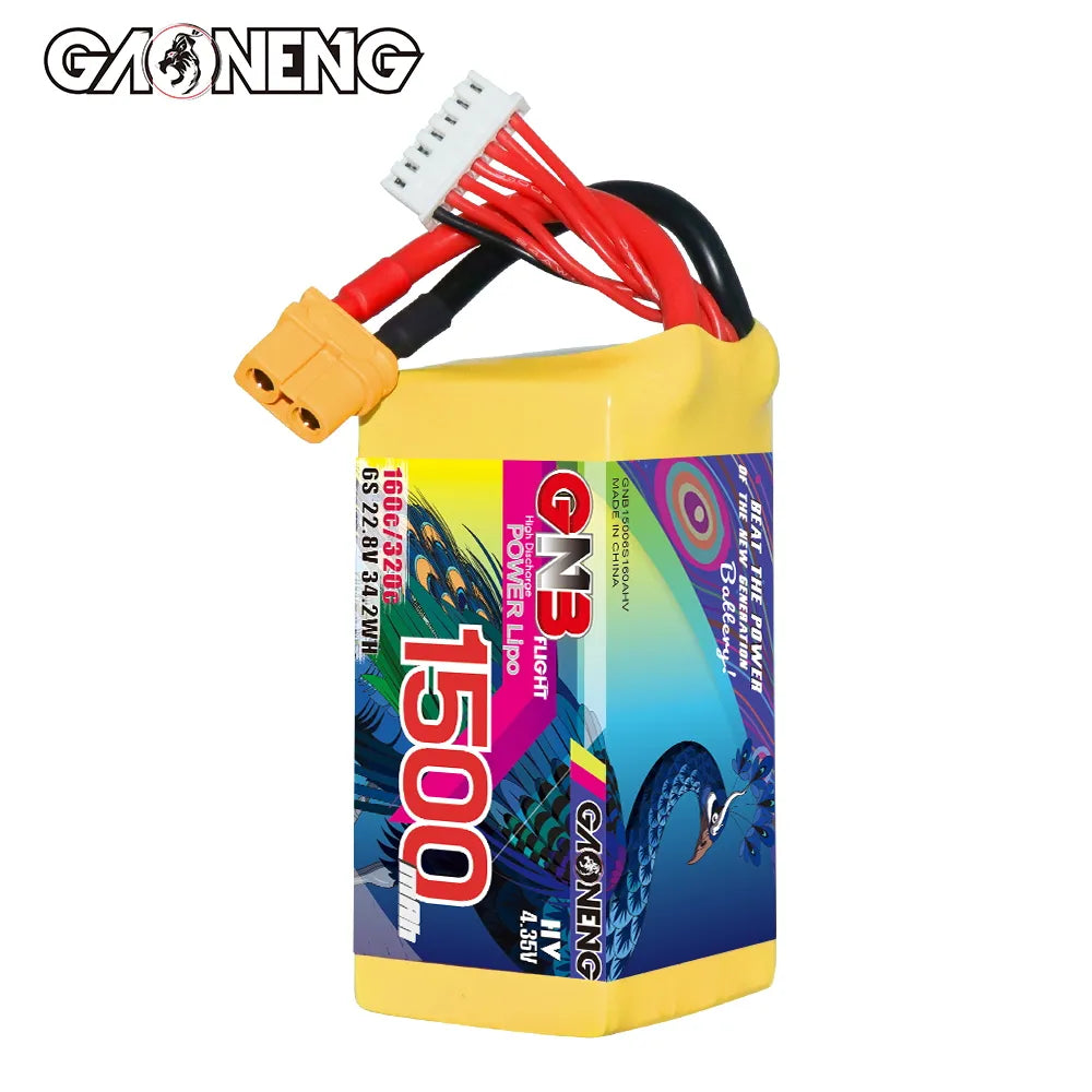 GAONENG High-Voltage 6S 22.8V 1500mAh 160C XT60 LiPo Graphene Battery