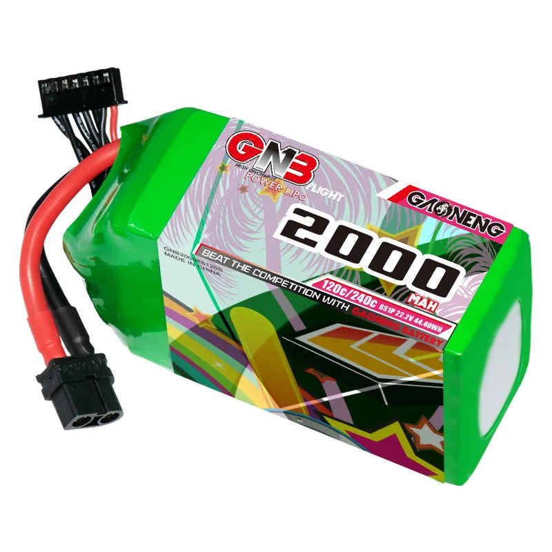 Hot Deal! GAONENG GNB 6S 22.2V 2000mAh 120C XT60 LiPo Battery Pack of 2