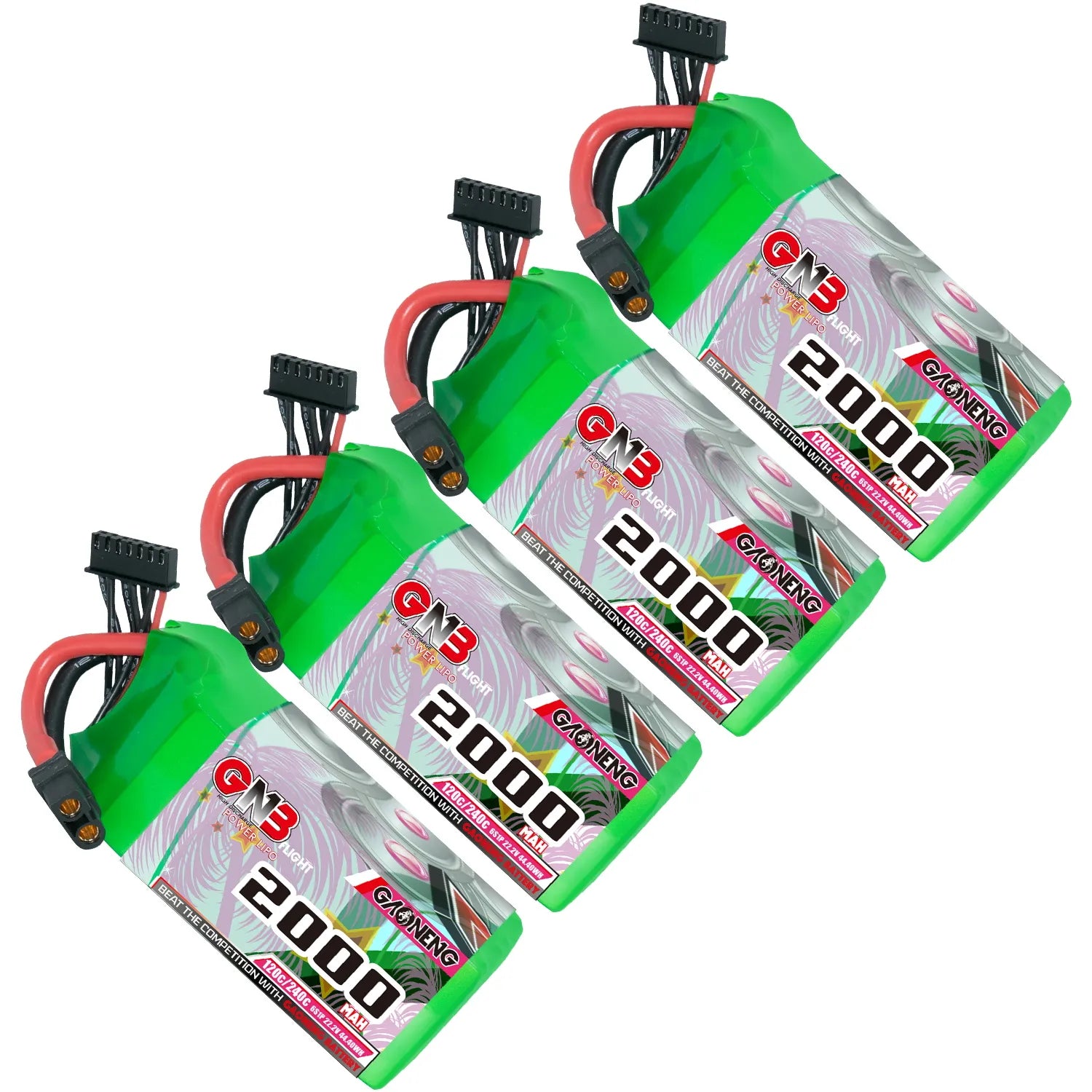 Hot Deal! GAONENG GNB 6S 22.2V 2000mAh 120C XT60 LiPo Battery Pack of 2