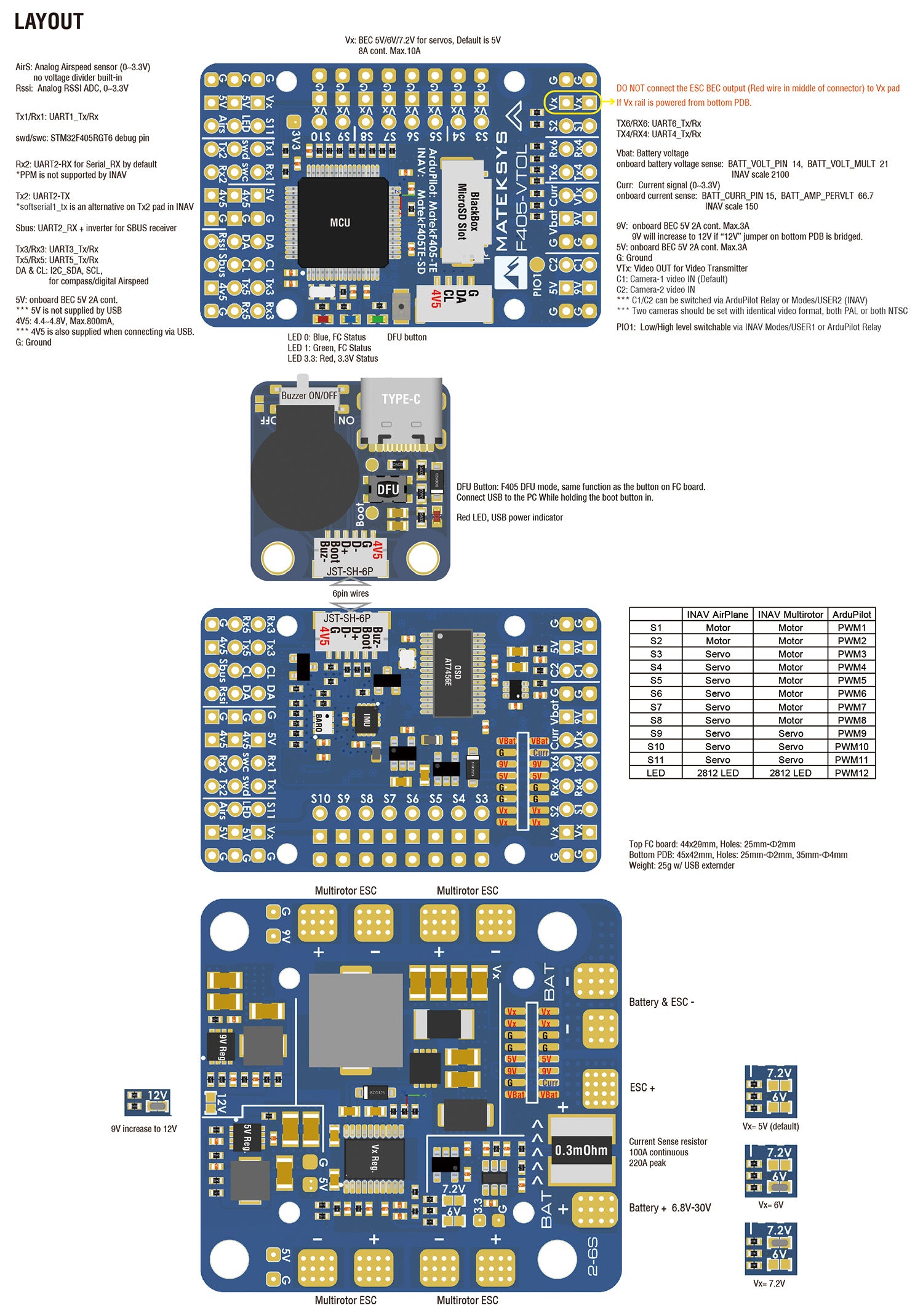 Hot Sale! Matek F405-VTOL Flight Controller with ICM42688-P