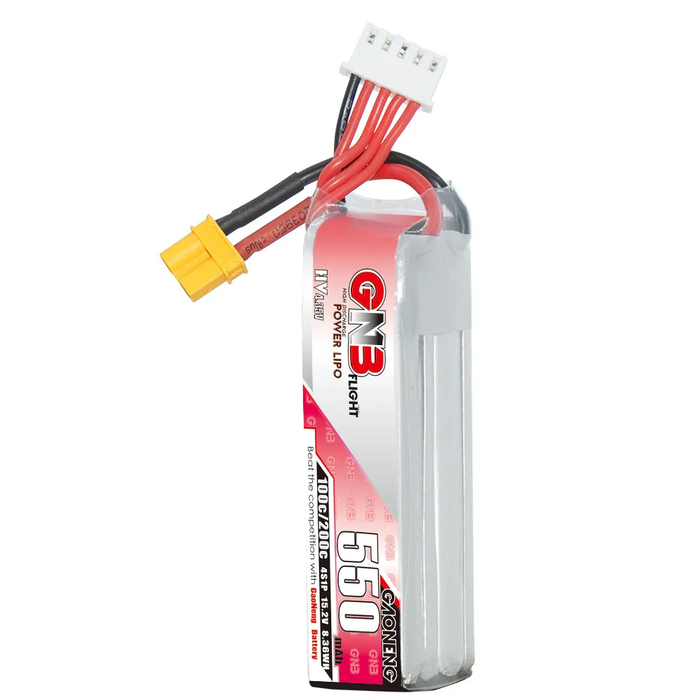 GAONENG High - Performance 4S 15.2V 550mAh 100C XT30 LiPo Long - Type Battery [DG] for Drones