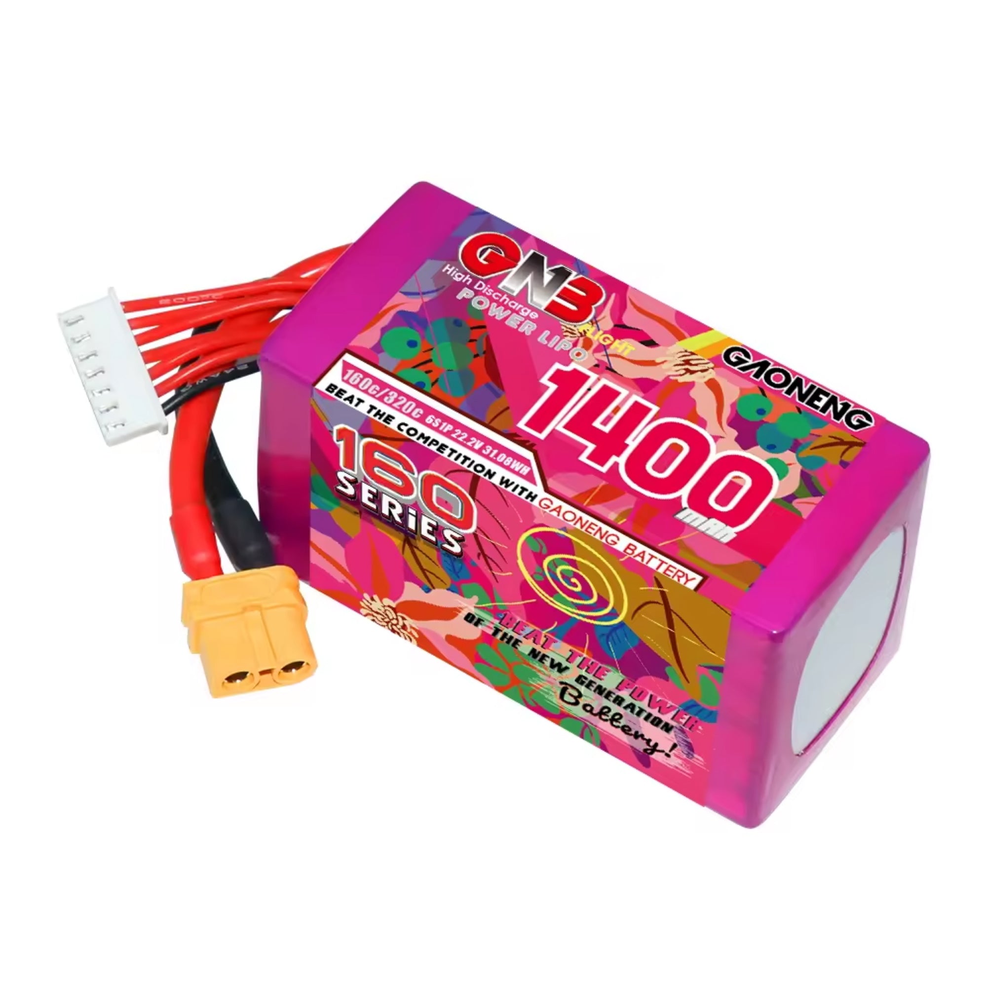 GAONENG High - Performance 6S 22.2V 1400mAh XT60 LiPo Battery for FPV Racing Drones