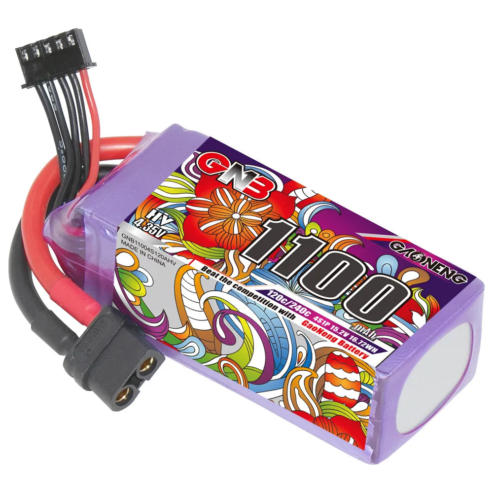 High - Performance GAONENG GNB 4S 15.2V 1100mAh 120C XT60 LiHV LiPo Battery