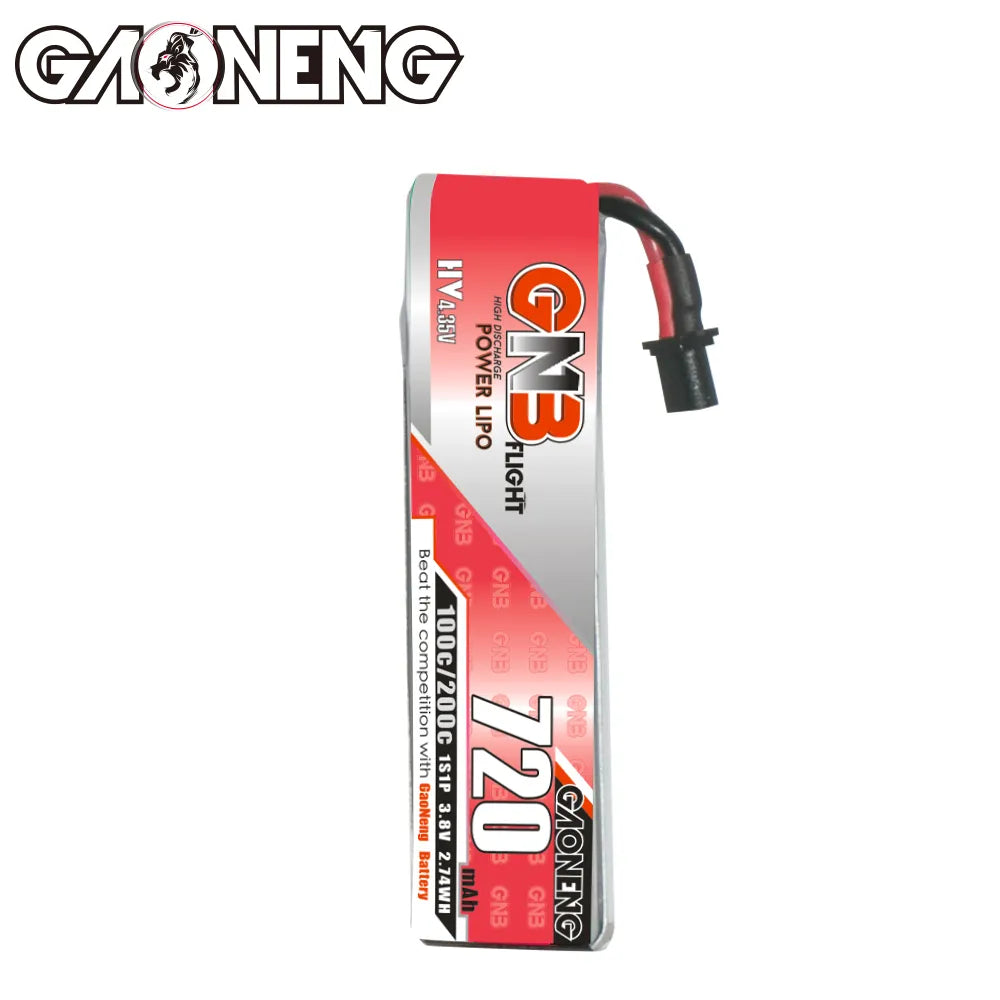 GAONENG GNB High - Performance 3.8V 720mAh 100C A30 Cabled 1S LiHV LiPo Battery [DG]