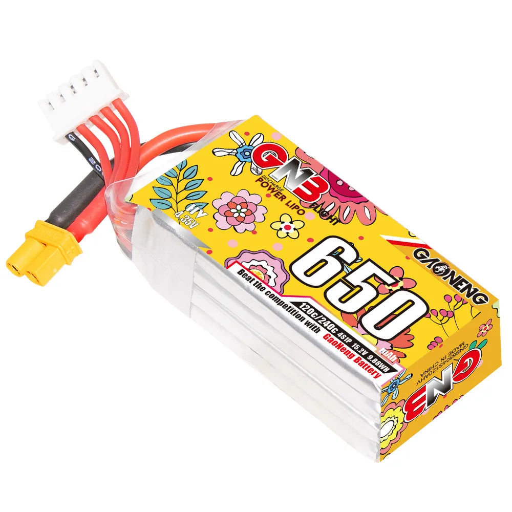 GAONENG High - Performance GNB 4S 15.2V 650mAh 120C XT30 HV LiPo Battery for Drones and RC Models