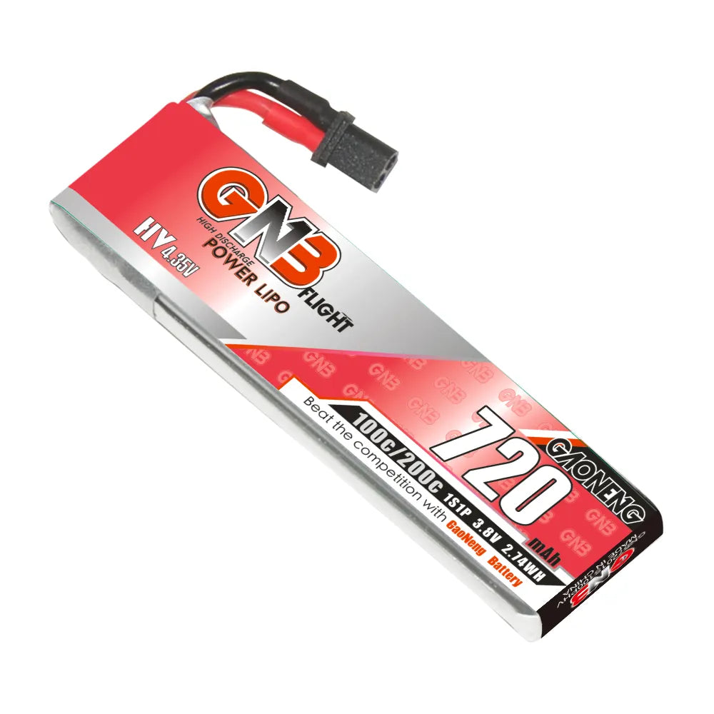GAONENG GNB High - Performance 3.8V 720mAh 100C A30 Cabled 1S LiHV LiPo Battery [DG]