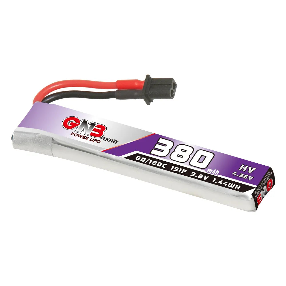 Hot Sale! GAONENG GNB 380mAh 60C 1S 3.8V LiHV Cabled LiPo Battery [DG]