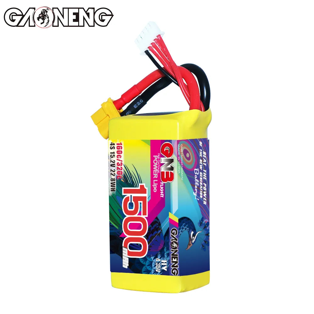 Hot Sale GAONENG GNB 1500mAh 160C XT60 4S 15.2V LiHV LiPo Battery for Long Range