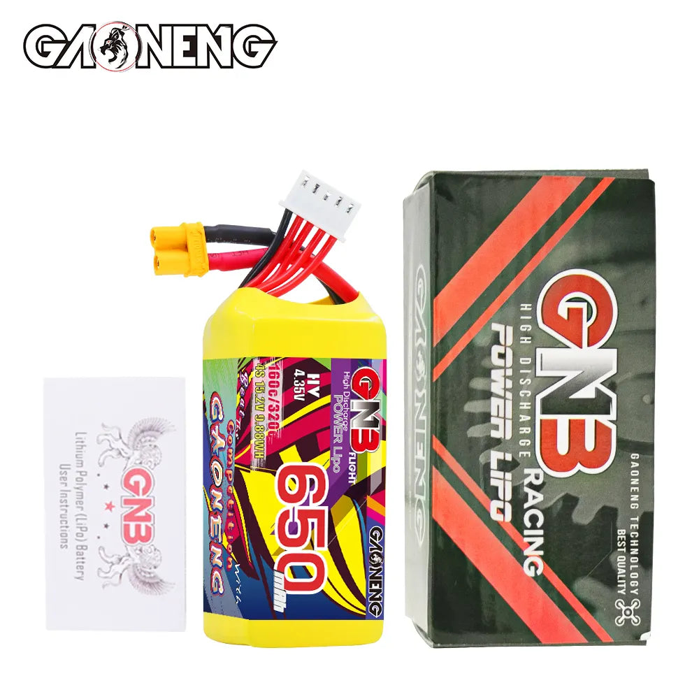GAONENG High - Performance 15.2V 650mAh 160C XT30 HV 4S LiPo Battery for FPV Drones