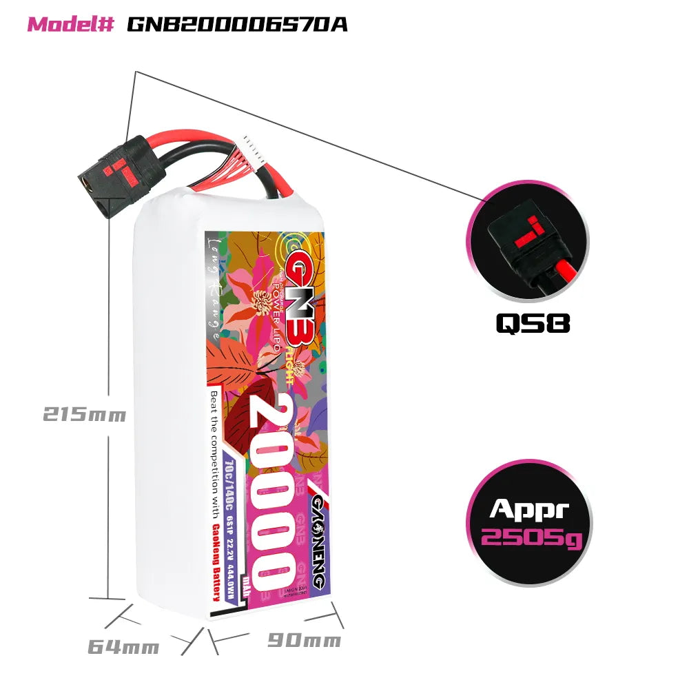 GAONENG High - Performance 22.2V 20000mAh 70C RC LiPo Battery for Multiple Applications