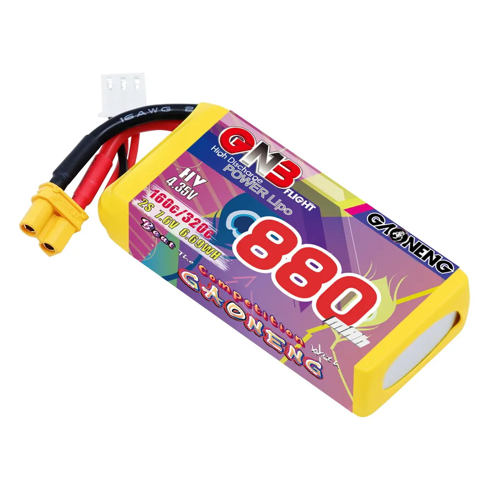 GAONENG High - Performance 2S 7.6V 880mAh 160C XT30 LiHV LiPo Battery