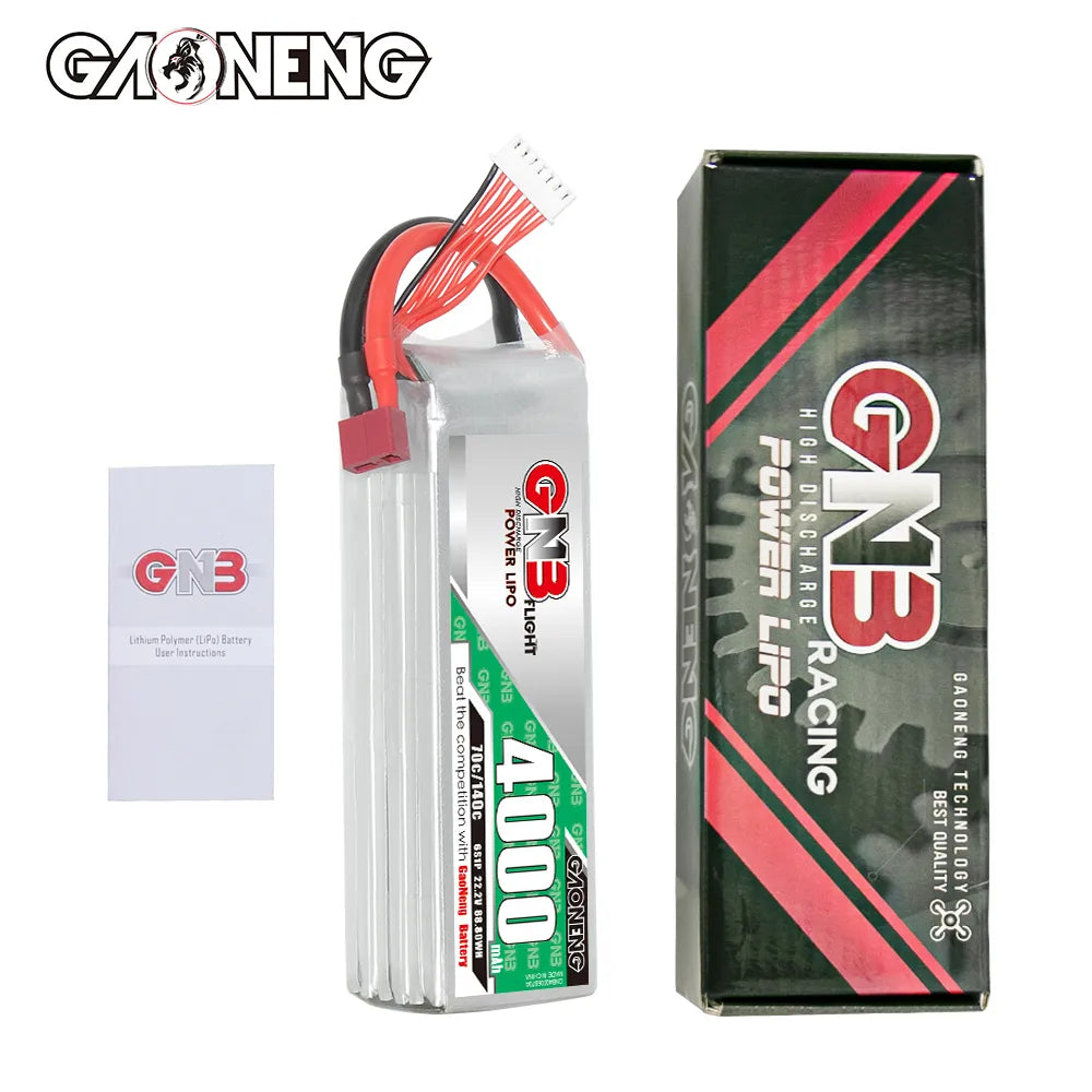 GAONENG GNB 6S 22.2V 4000mAh 70C LiPo Battery with T-PLUG - Great Deal!