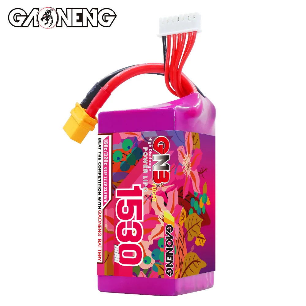 GAONENG High - Performance 6S 22.2V 1530mAh 160C XT60 LiPo Graphene Battery for Drones & FPV