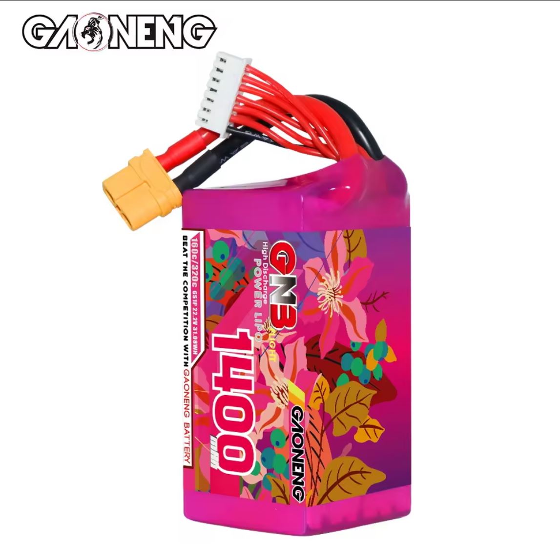 GAONENG High - Performance 6S 22.2V 1400mAh XT60 LiPo Battery for FPV Racing Drones