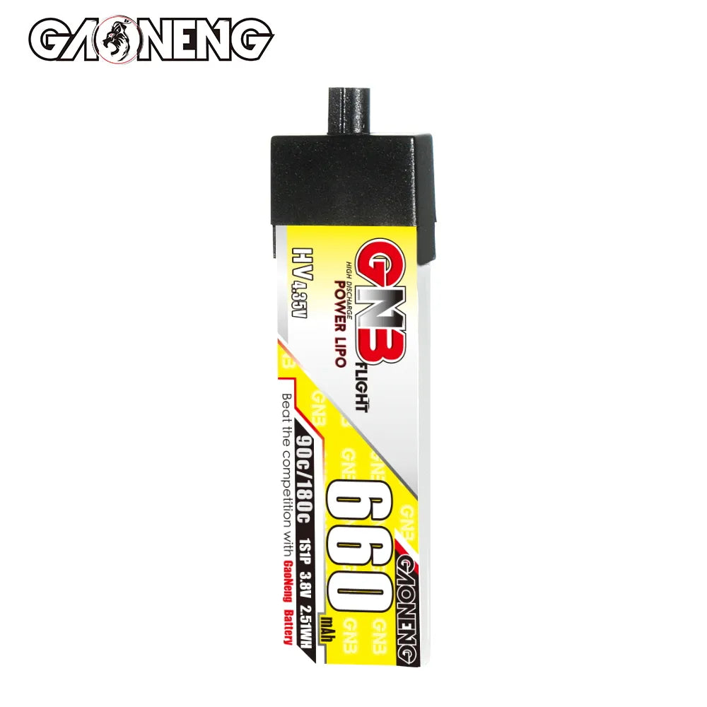 Hot Sale! GAONENG GNB 3.8V 660mAh 90C 1S LiHV A30 Plastic Head LiPo Battery [DG]