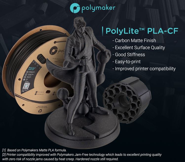 1kg 1.75mm Polymaker PolyLite Matte PLA-CF 3D Printing Filament - High Quality & Cost-Effective