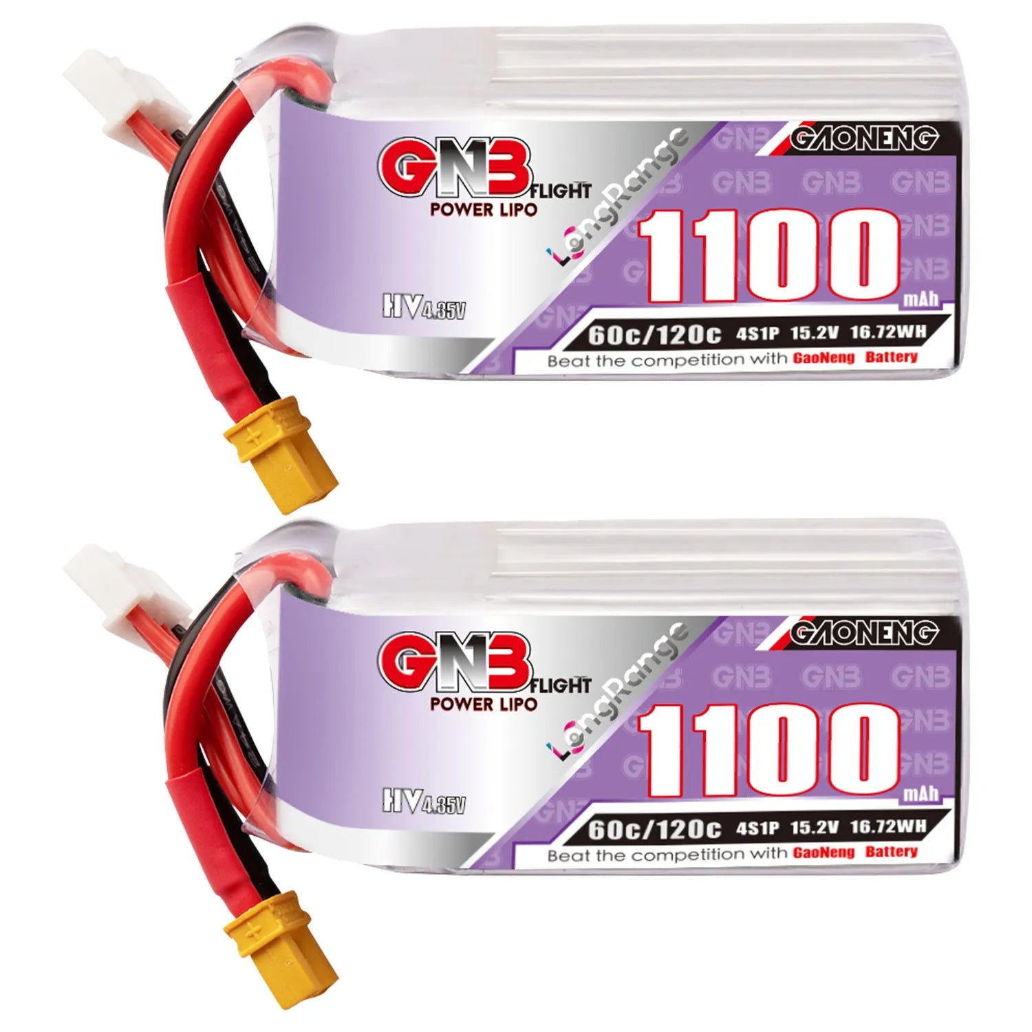 GAONENG GNB 4S 15.2V 1100mAh 60C XT30 LiPo Battery - Long - Range Special [DG]