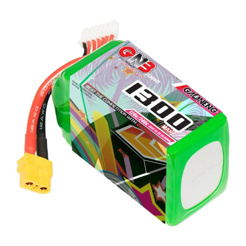 GAONENG GNB 6S 22.2V 1300mAh 120C XT60 LiPo Battery - High - Performance for FPV