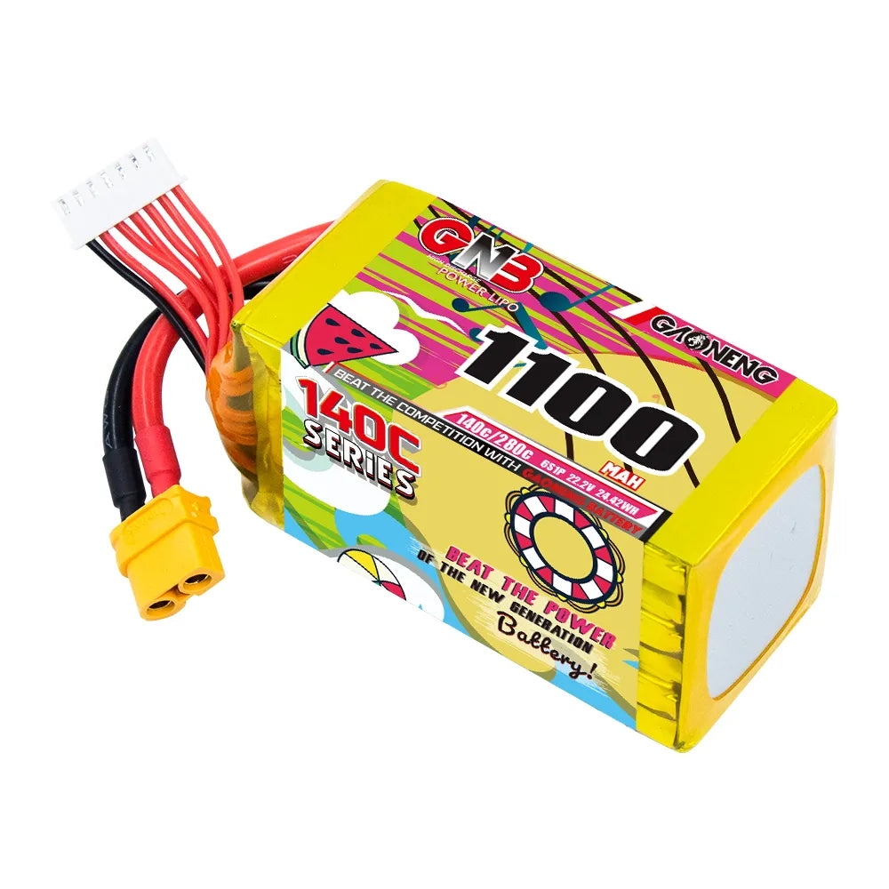Hot Sale GAONENG 22.2V 1100mAh 140C 6S XT60 LiPo Battery for Drones